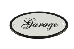 Plaque de porte ovale émaillée "Garage" 100x50mm