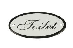 Plaque de porte ovale émaillée "Toilet" 100x50mm