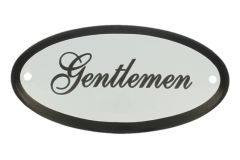 Plaque de porte ovale émaillée "Gentlemen" 100x50mm