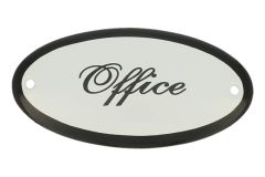 Plaque de porte ovale émaillée "Office" 100x50mm