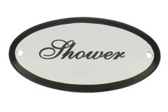 Plaque de porte ovale émaillée "Shower" 100x50mm