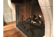 Grille de protection cheminée 3 pans 77 cm × 143 cm (HxL)