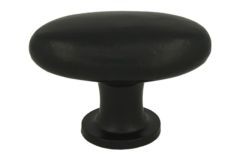 Bouton de meuble ovale en fonte noire 58x34mm H40mm