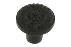 Bouton de meuble en fonte noire Ø 34 mm H35 mm