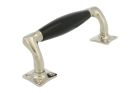Poignée de porte 155mm déportée laiton nickelé bakélite