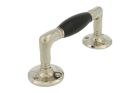 Poignée de tirage 140mm laiton nickelé bois d'ébène