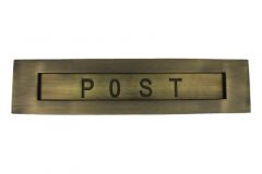 Entrée de Boîte aux lettres "POST" laiton patiné