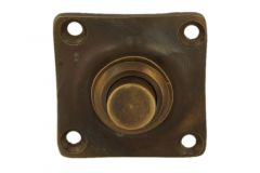 Bouton de sonnette laiton patiné 39x39mm