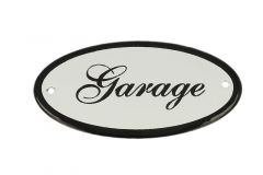 Plaque de porte ovale émaillée "Garage" 100x50mm