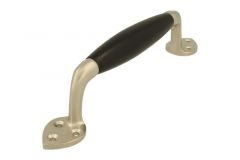Poignée de porte 185mm nickel satiné bois d'ébène (1935)