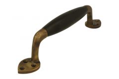 Poignée de porte 185mm laiton patiné bois d'ébène (1935)