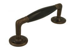 Poignée de porte 180mm laiton patiné bakélite