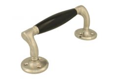 Poignée de porte 168mm déportée nickel satiné bakélite