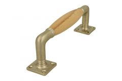 Poignée de porte 170 mm nickel satiné bois de hêtre