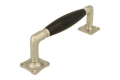 Poignée de porte 170mm nickel satiné bois d'ébène