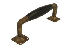 Poignée de porte 170mm laiton patiné bakélite