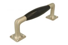 Poignée de porte 170mm modèle moderne nickel satiné bakélite