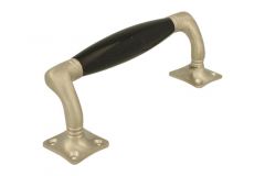 Poignée de porte 155mm déportée nickel satiné bakélite