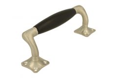 Poignée de porte 155mm déportée nickel satiné bois d'ébène