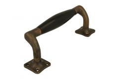 Poignée de porte laiton patiné bois d'ébène modèle moderne