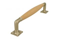 Poignée de porte 250 mm nickel satiné bois de hêtre