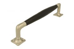 Poignée de porte 250mm nickel satiné bois d'ébène
