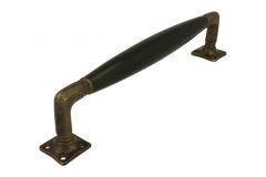 Poignée de porte 250mm laiton patiné bois d'ébène