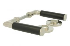 Béquilles de porte laiton nickelé modèle "Bauhaus"