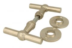 Béquilles de porte T modèle "Chemin de fer" nickel satiné