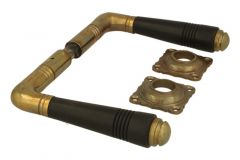 Béquilles de porte laiton patiné bois d'ébène (1908)