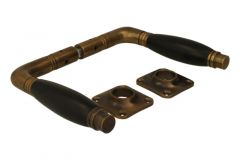Béquilles de porte laiton patiné bois d'ébène (1926) paire