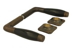 Béquilles de porte laiton patiné bakélite (paire)