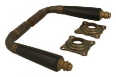 Béquilles de porte laiton patiné bois d'ébène (1904)