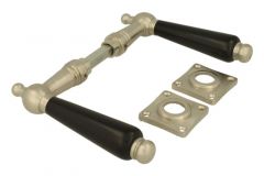 Béquilles de porte nickel satiné bois d'ébène (1915)