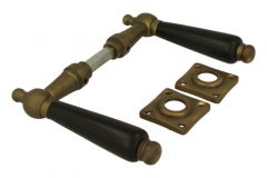 Béquilles de porte laiton patiné bois d'ébène (1915)