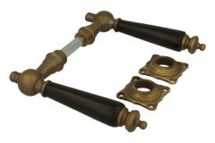 Béquilles de porte en laiton patiné bois d'ébène (1905)