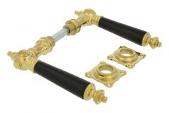 Béquilles de porte laiton poli bois d'ébène (1892) paire