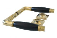 Béquilles de porte laiton poli bois d'ébène (1926) paire
