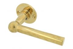1/2 poignée de porte L modèle "Chemin de fer" laiton poli