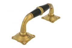 Poignée de tirage 150mm ornementée laiton poli bois d'ébène