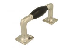 Poignée de tirage 130mm nickel satiné bois d'ébène