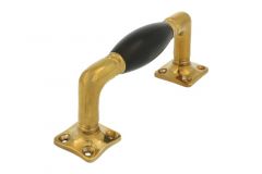 Poignée de tirage 130mm laiton poli bois d'ébène