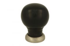 Bouton de meuble bois d'ébène nickel satiné 39mm H48mm