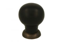 Bouton de meuble bois d'ébène laiton patiné 39mm H48mm