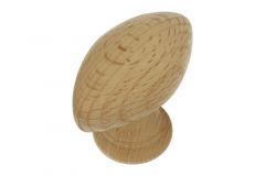 Bouton de meuble bois de hêtre modèle oeuf 55x31mm H49mm