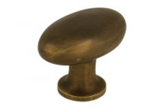 Bouton de meuble ovale laiton patiné 58x34xH40mm