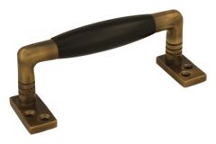 Poignée de tirage 105mm laiton patiné bois d'ébène