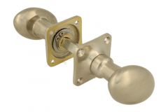 Bouton de porte ovale nickel satiné (paire)