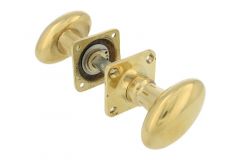 Bouton de porte ovale laiton poli (paire)
