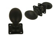Bouton de porte double ovale laiton noir
